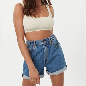 Women’s‎ GARAGE high elastic waist rolled up Jean shorts 80’s Mom size 00